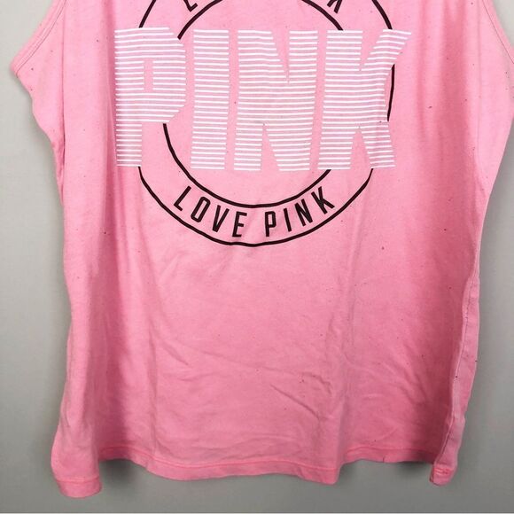 VICTORIA’S SECRET PINK | Coral Lounge Sleep Tank Top Cutout Back Women’s Size L - Picture 4 of 9